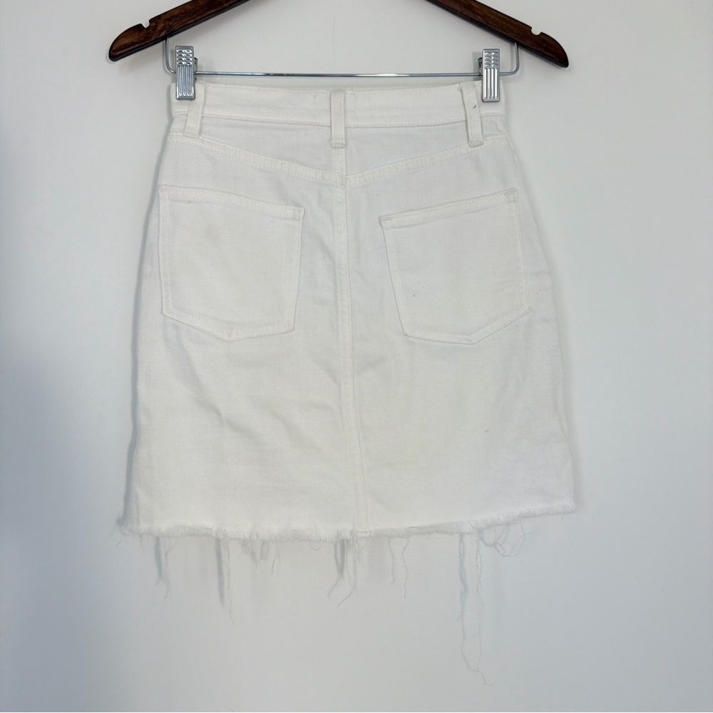 Aritzia Wilfred white Frayed Mini Skirt - Picture 2 of 7